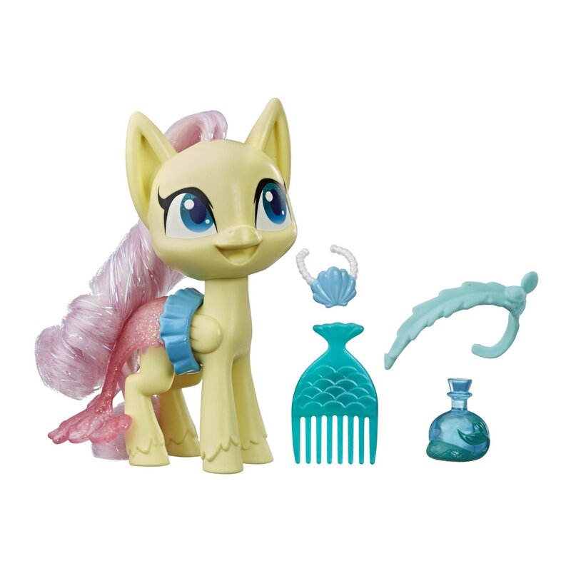 Hasbro - figurina poneiul fluttershy , my little pony , dress up, galben