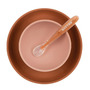 Set de masa, Nattou, Include baveta reglabila cu buzunar de colectare, bol, farfurie si lingurita, Silicon moale, Fara BPA, 4-36 luni+, Portocaliu - 2