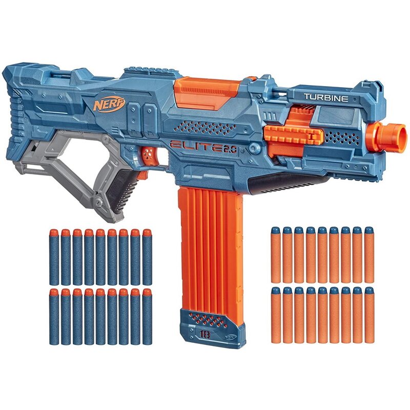 Hasbro - Arma de jucarie Nerf Blaster Elite 2.0 Turbine CS-18, Albastru