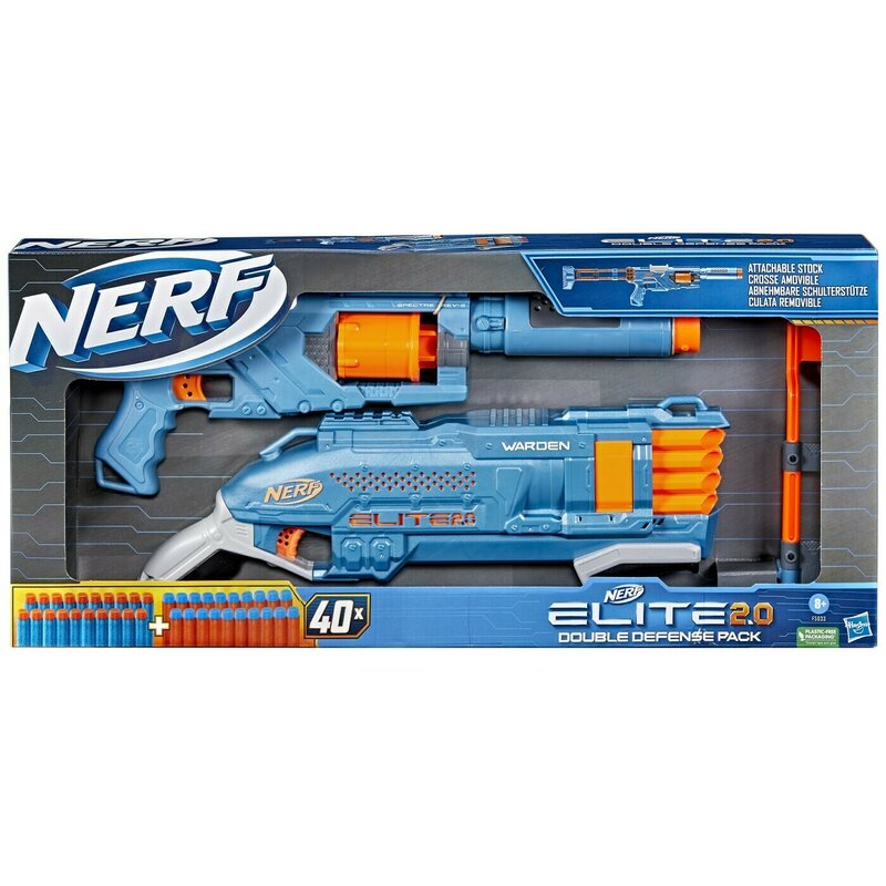 Hasbro - NERF BLASTER SET DUBLE DEFENSE ELITE 2.0