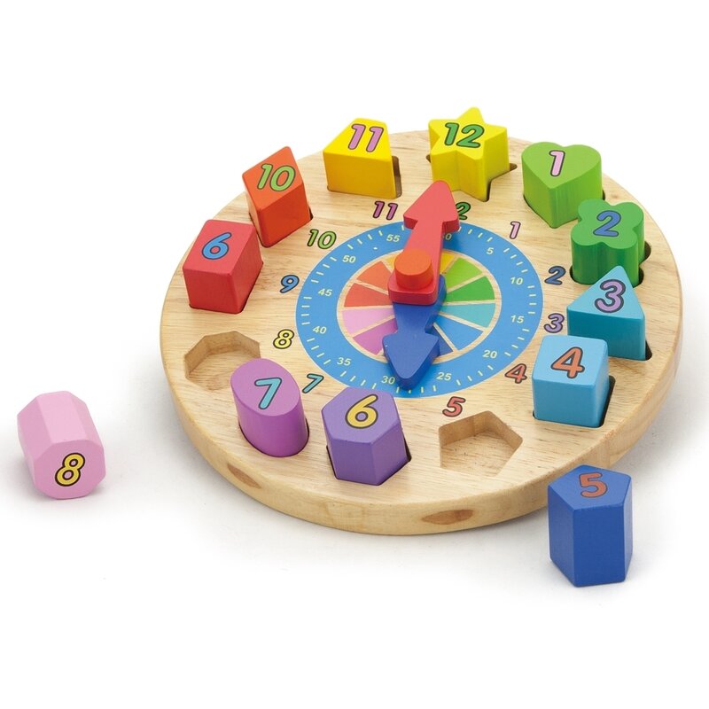 New classic toys - puzzle din lemn, ceas