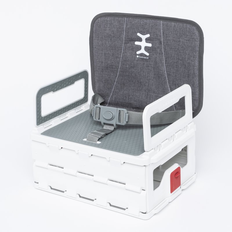 Nikidom - scaun de masa ultra-pliabil, flat pack booster, gri