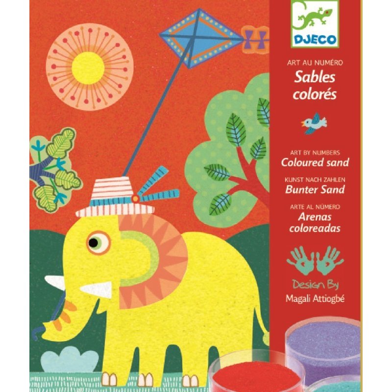 Djeco - nisip colorat animale pentru copii