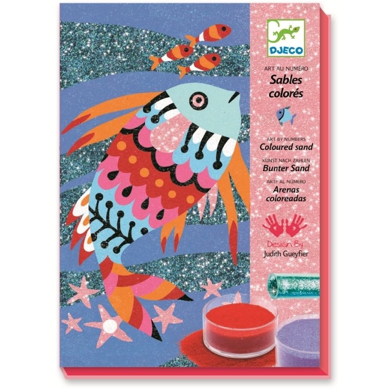 Djeco - nisip colorat pesti stralucitori