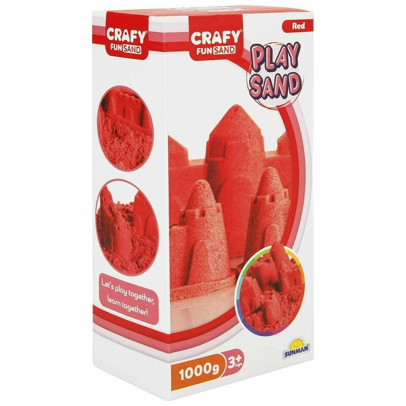 Crafy - nisip kinetic 1000 gr fun sand, rosu