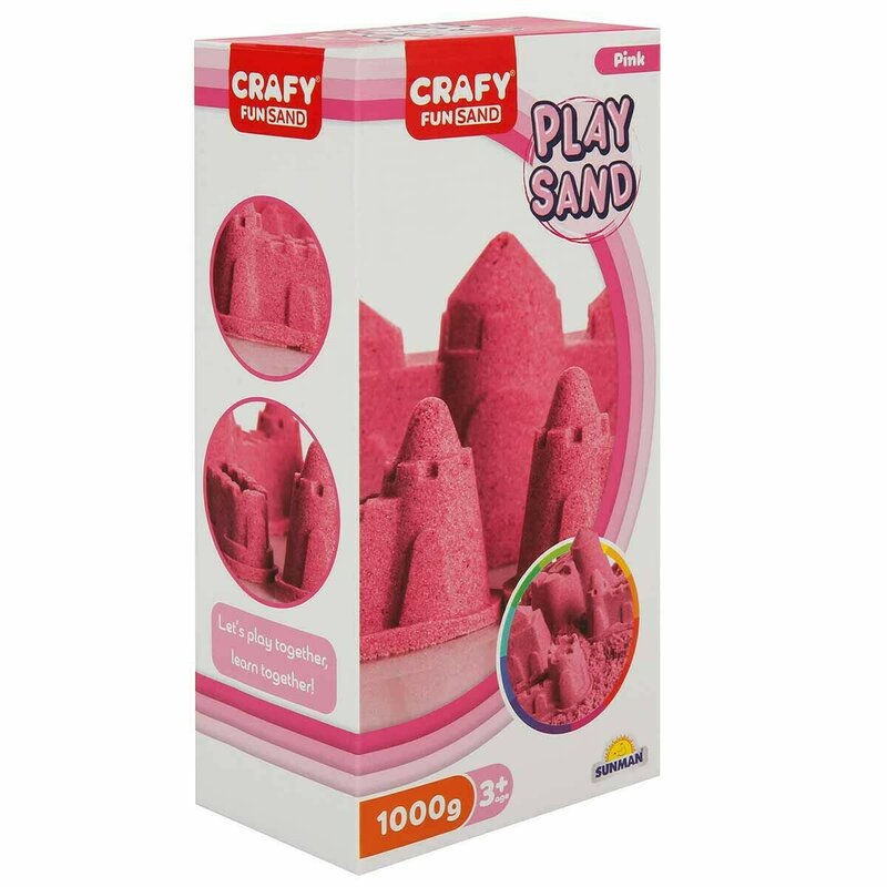 Crafy - nisip kinetic 1000 gr fun sand, roz
