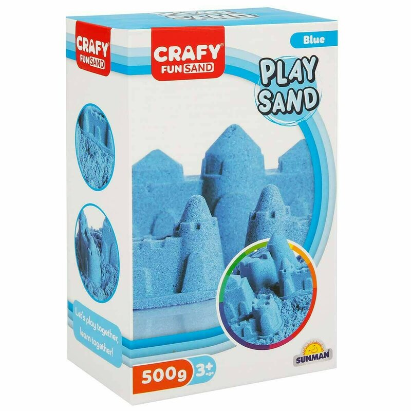 Crafy - nisip kinetic 500 gr fun sand, albastru