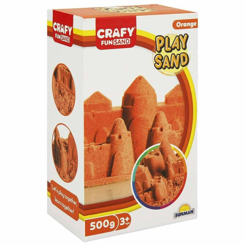 Crafy - nisip kinetic 500 gr fun sand, portocaliu