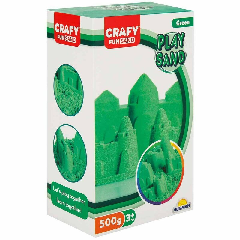 Crafy - nisip kinetic 500 gr fun sand, verde