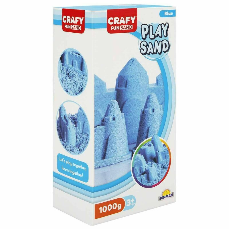 Crafy - nisip kinetic 1000 gr fun sand, albastru