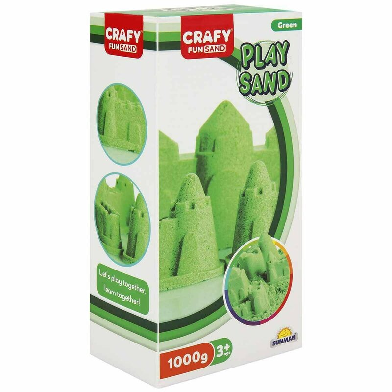 Crafy - nisip kinetic 1000 gr fun sand, verde