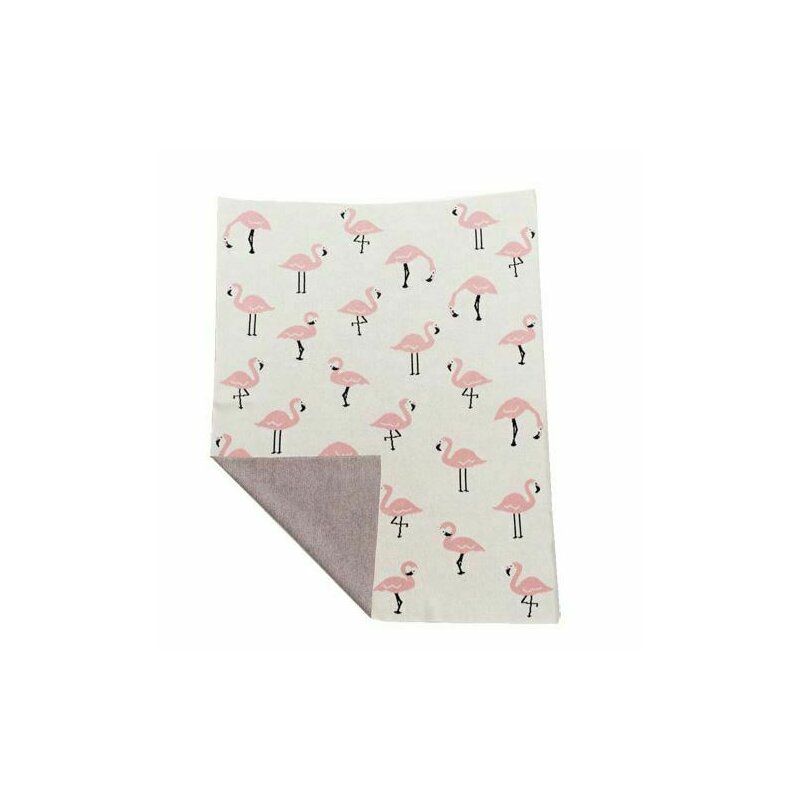 Niu - Paturica din bumbac organic cu doua fete 80x100 cm Flamingo