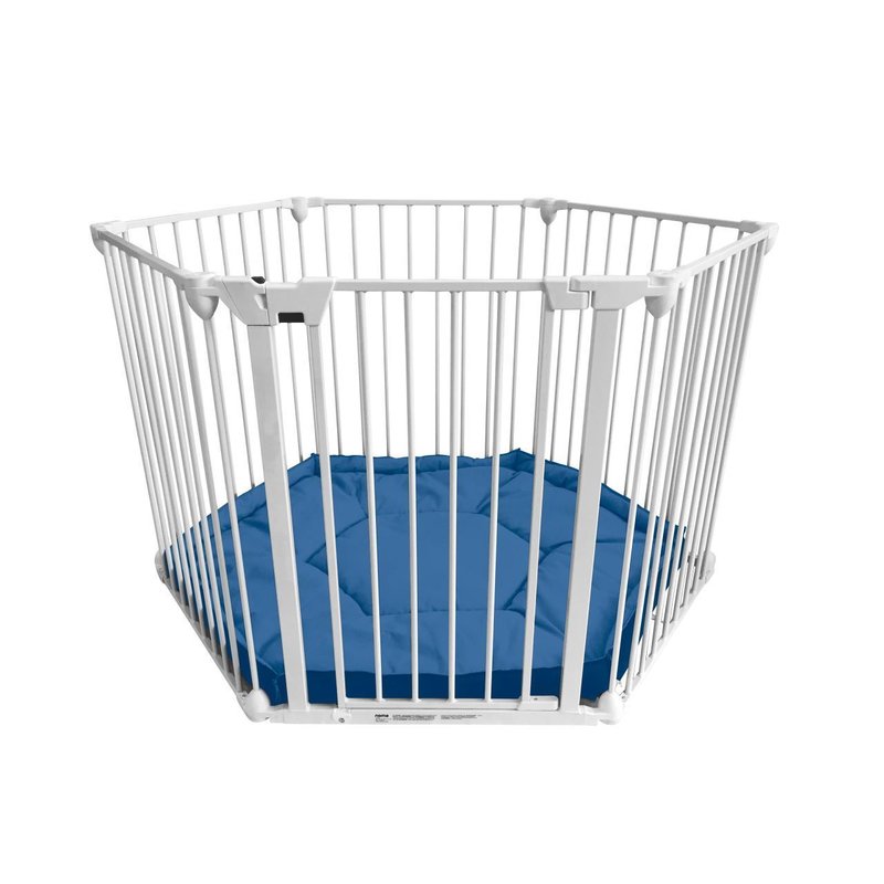 Noma - tarc de joaca hexagonal modular cu saltea, metal alb, n94023
