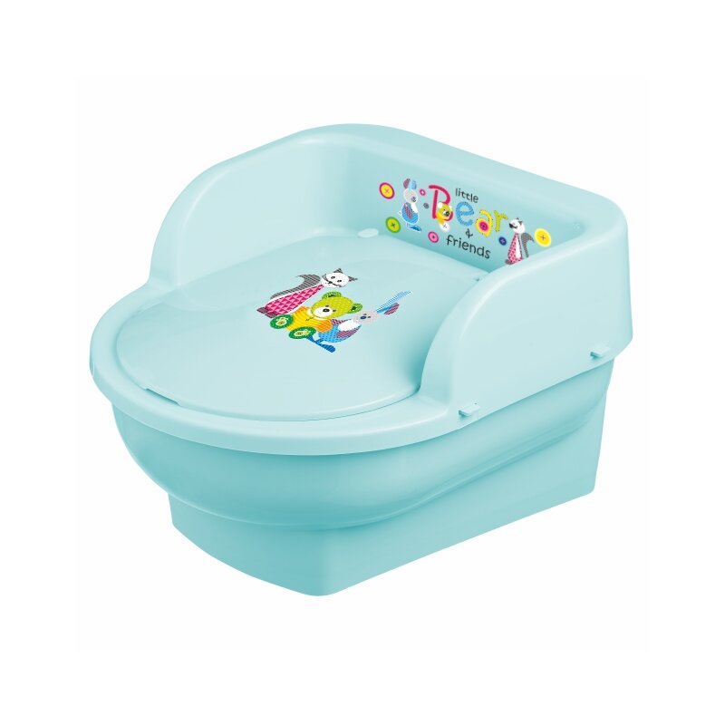 Maltex baby - Olita copii, mini toaleta, recipient detasabil, Bear Friends Mint,