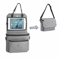 Black Friday - Reduceri Organizator auto si pentru carucior, FreeON, 3 in 1, Transformabil in gentuta mamici, Cu suport pentru tableta, iPad, Cu buzunare, Grey Promotie