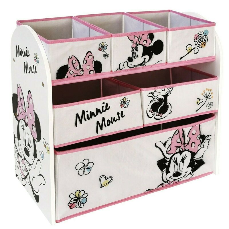 Organizator jucarii cu cadru din lemn Minnie Mouse