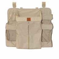 Organizator pentru patut, Bebe Stars, Cu 7 buzunare de depozitare, Cu 1 buzunar mare care se inchide cu fermoar, Usor de agatat datorita curelelor, Conform cu EN1130, Beige