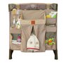 Organizator pentru patut, Bebe Stars, Cu 7 buzunare de depozitare, Cu 1 buzunar mare care se inchide cu fermoar, Usor de agatat datorita curelelor, Conform cu EN1130, Beige - 2