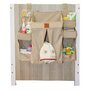 Organizator pentru patut, Bebe Stars, Cu 7 buzunare de depozitare, Cu 1 buzunar mare care se inchide cu fermoar, Usor de agatat datorita curelelor, Conform cu EN1130, Beige - 3