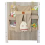 Organizator pentru patut, Bebe Stars, Cu 7 buzunare de depozitare, Cu 1 buzunar mare care se inchide cu fermoar, Usor de agatat datorita curelelor, Conform cu EN1130, Beige - 3