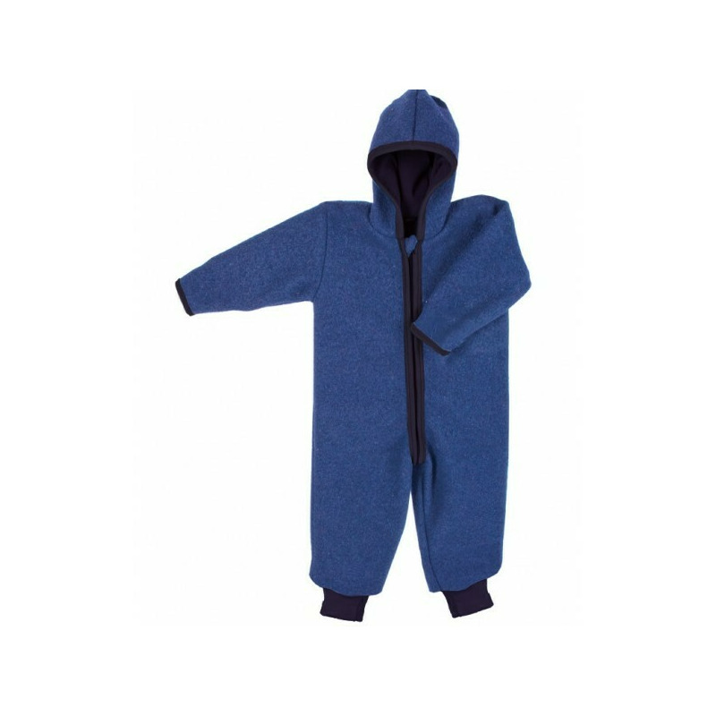 Indigo 74/80 - Overall din lana merinos organica - tumble/boiled wool - Iobio