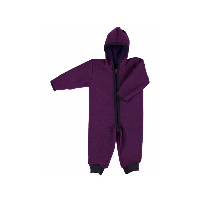 Plum 86/92 - Overall din lana merinos organica - tumble/boiled wool - Iobio