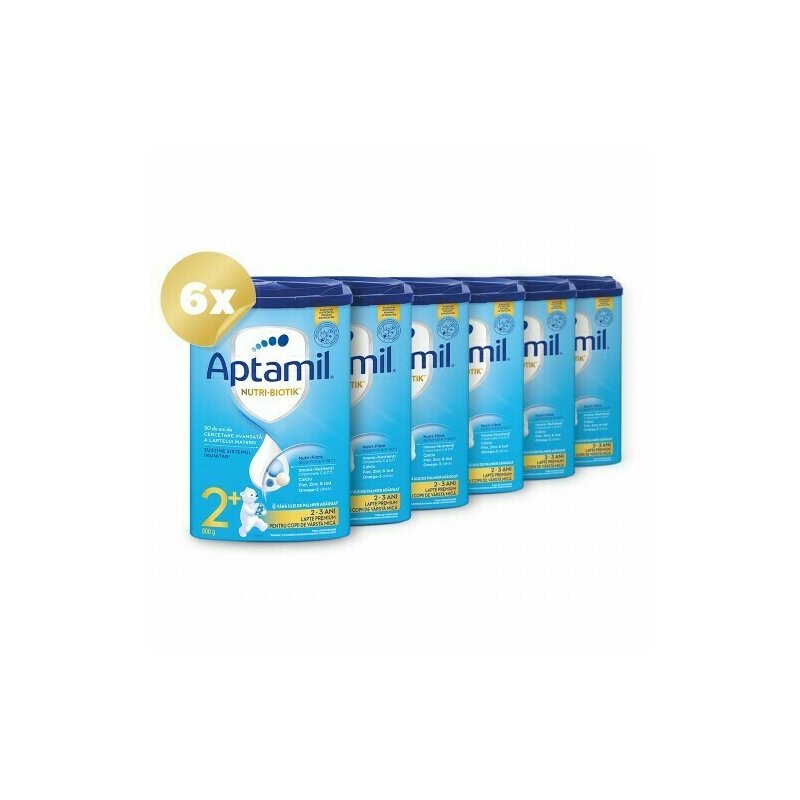 Pachet 6 x Lapte praf Nutricia Aptamil Junior 2+, 800g, 24 luni+