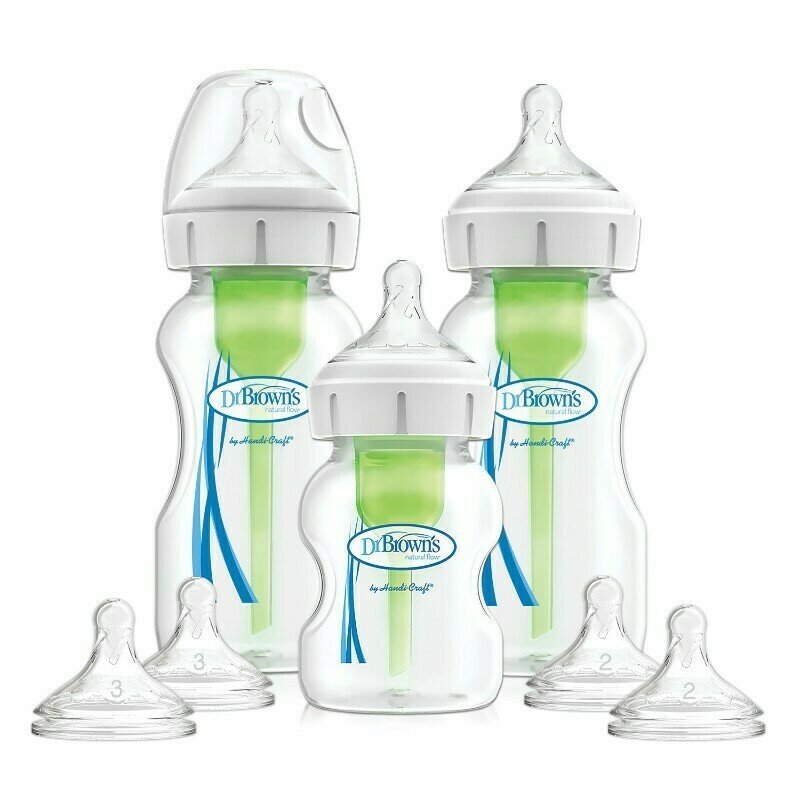 Dr. brown's - pachet biberoane anti-colici cu gat larg options plus pp, starter kit