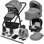 Pachet complet pentru primele zile, Carucior 3 in 1, Lionelo, Bianka, Transformabil, Cu landou, salteluta moale, geanta pentru parinti + Patut co-sleeper, Lionelo, Aurora, 3 in 1, Cu saltea si geanta transport, Gri - 22