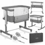 Pachet complet pentru primele zile, Carucior 3 in 1, Lionelo, Bianka, Transformabil, Cu landou, salteluta moale, geanta pentru parinti + Patut co-sleeper, Lionelo, Aurora, 3 in 1, Cu saltea si geanta transport, Gri - 41