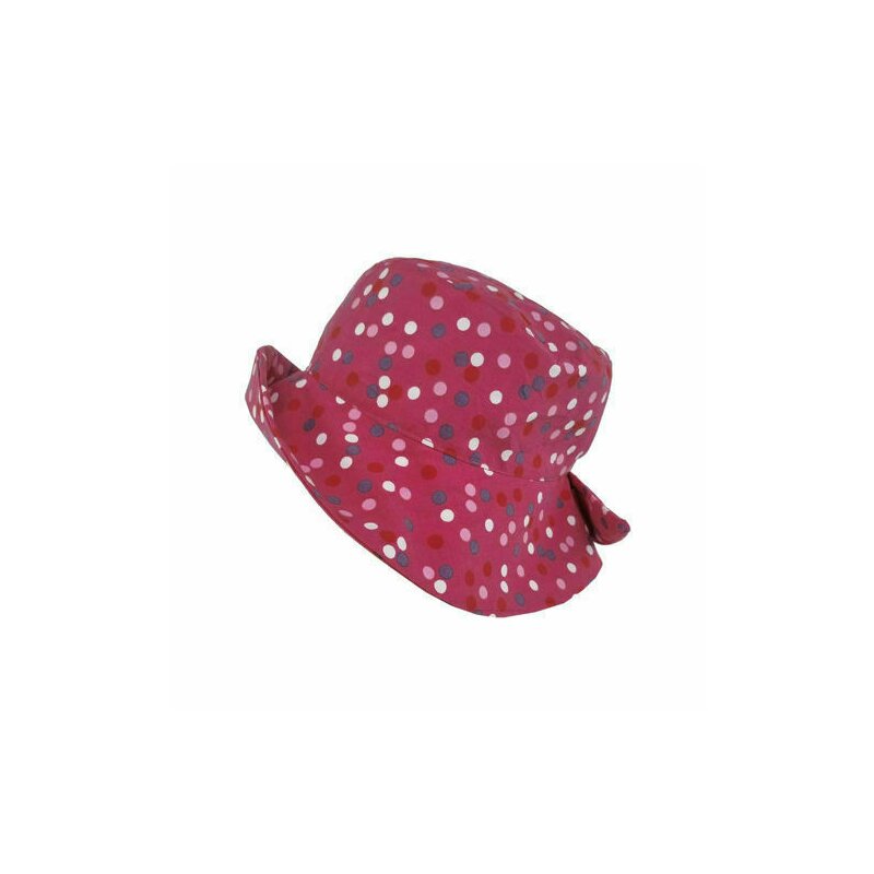 Kidsdecor - Palarie de soare Pink Confetti din bumbac, ajustabila, pentru fetițe cu parul prins in coada, - 52 cm (3-4 ani)