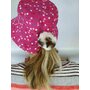 Palarie de soare Pink Confetti din bumbac, ajustabila, pentru fetițe cu parul prins in coada, KidsDecor - 56 cm (6-8 ani) - 9
