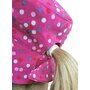 Kidsdecor - Palarie de soare Pink Confetti din bumbac, ajustabila, pentru fetițe cu parul prins in coada - 8