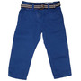 Pantaloni albastri din doc si curea textila (4525), 9 ani / 135 cm - 1