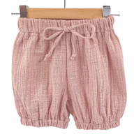 Pantaloni bufanti de vara pentru copii, din muselina, Candy Pink, 12-24 luni