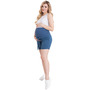 Pantaloni scurti, Pentru gravide, Certificati Oeko Tex Standard 100, Din bumbac si elastan, Masura L, Indigo - 10