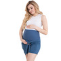 Pantaloni scurti, Pentru gravide, Certificati Oeko Tex Standard 100, Din bumbac si elastan, Masura XL, Indigo - 8