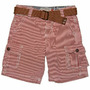 Pantaloni scurti rosii cu dungi si curea (3222), 6 ani / 116 cm - 1