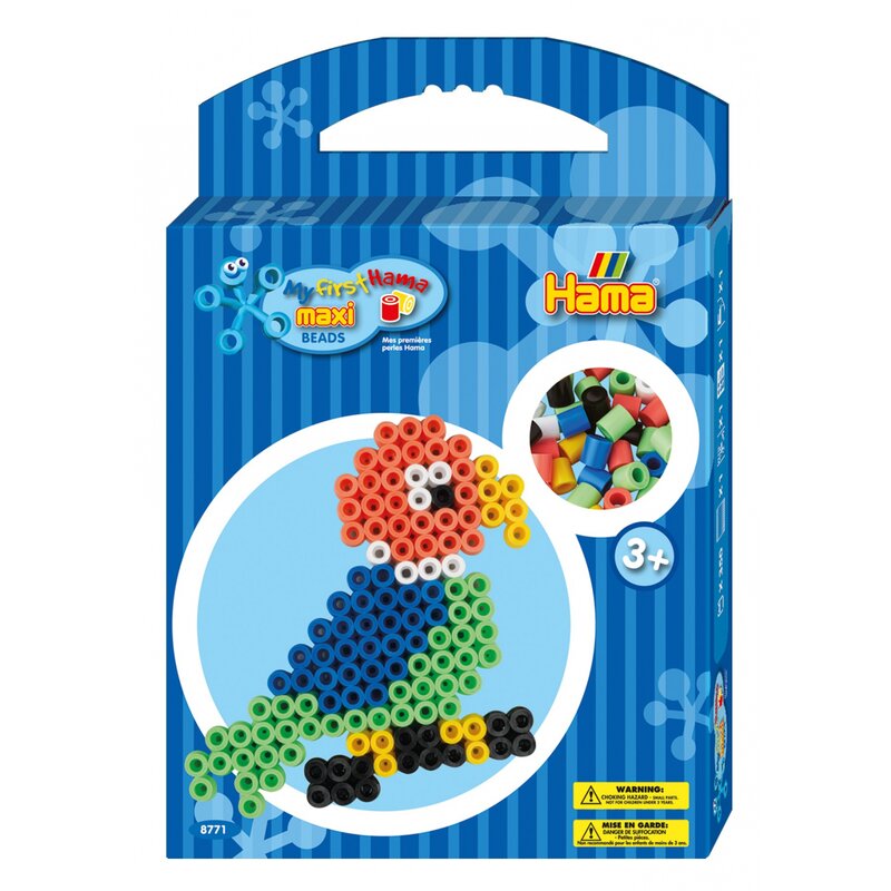 Hama - papagal - set cu 350 margele maxi in cutie