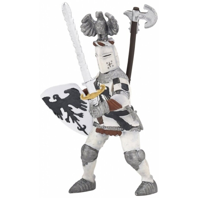 Figurina papo - cavaler cu pene alb