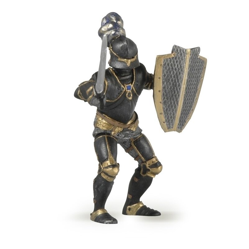 Figurina papo cavaler in armura (negru)