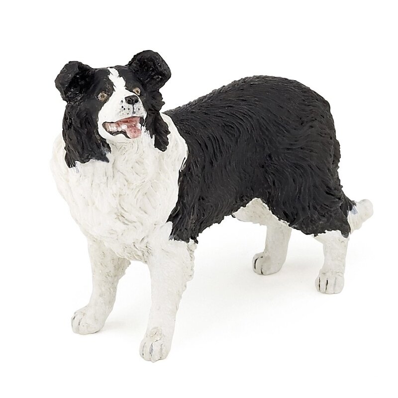 Collie alb cu negru - figurina papo