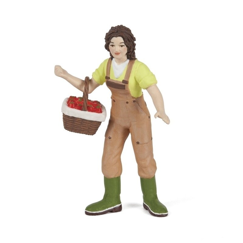 Figurina papo - femeie fermier cu cos