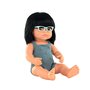 Papusa 38 cm, fetita asiatica purtatoare de ochelari, imbracata in salopeta tricotata - 1