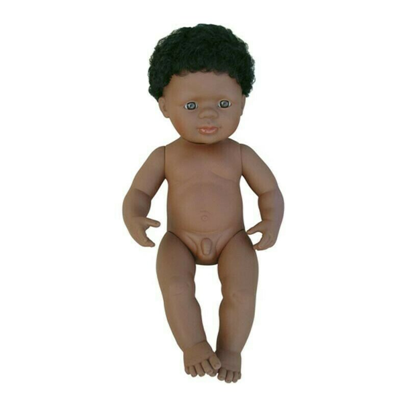 Miniland - Papusa Afroamerican Baiat 38 cm -