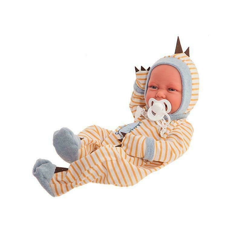 Antonio juan - papusa bebelus carlo , 42 cm, cu pijama dinozaur
