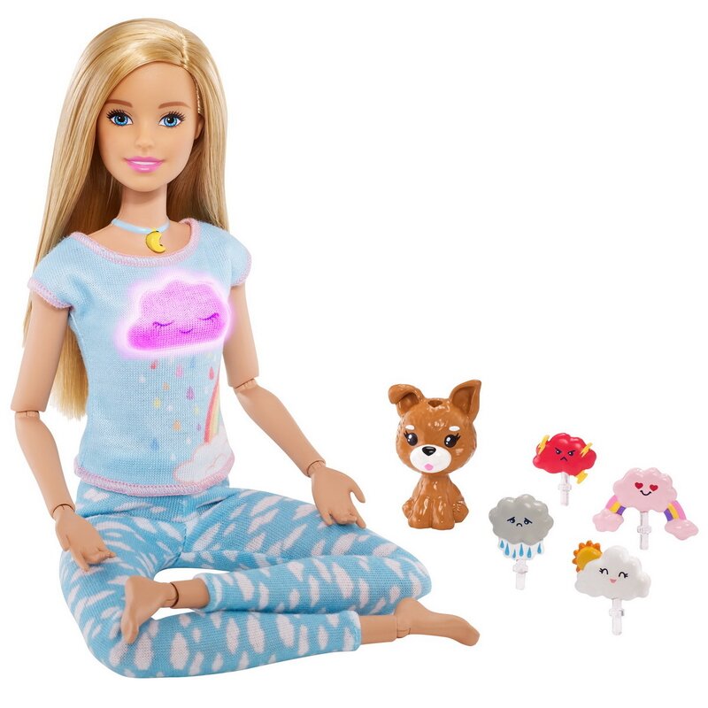 Mattel - papusa barbie , 5 exercitii de meditatie, multicolor