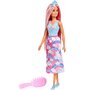 Papusa Barbie by Mattel Dreamtopia cu perie - 1