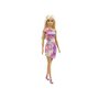 Mattel - Papusa Barbie , Cu parul blond, Cu rochita inflorata, Multicolor - 3