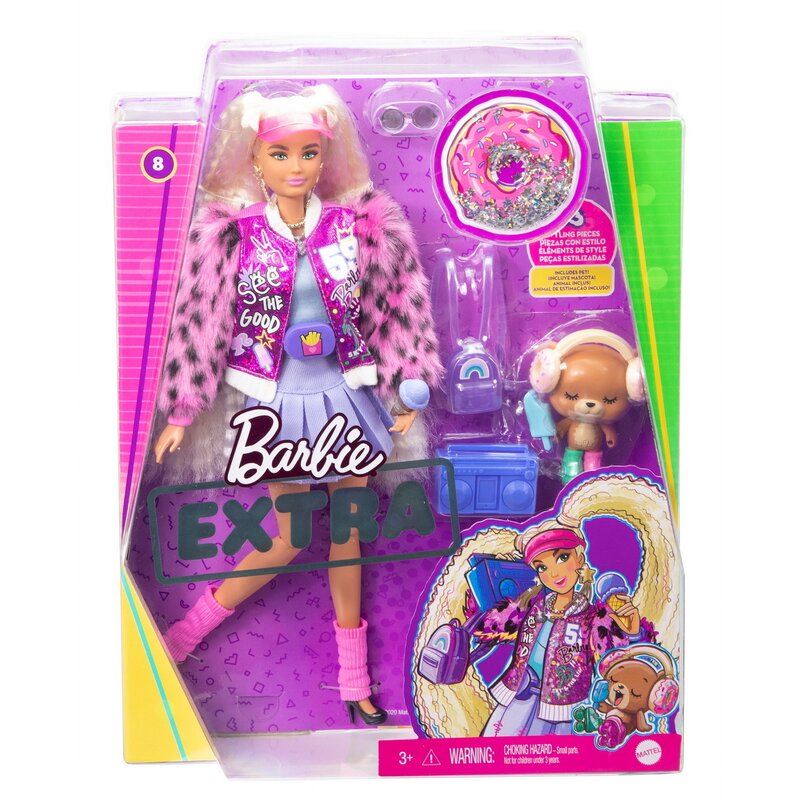 Mattel - PAPUSA BARBIE EXTRA STYLE BLONDA CU CODITE